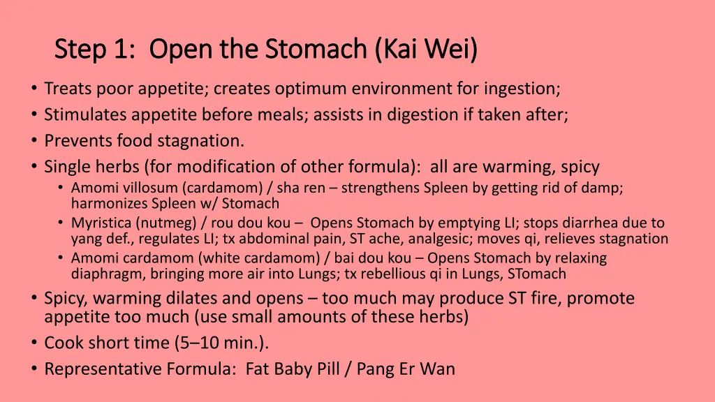 step 1 open the stomach kai wei step 1 open