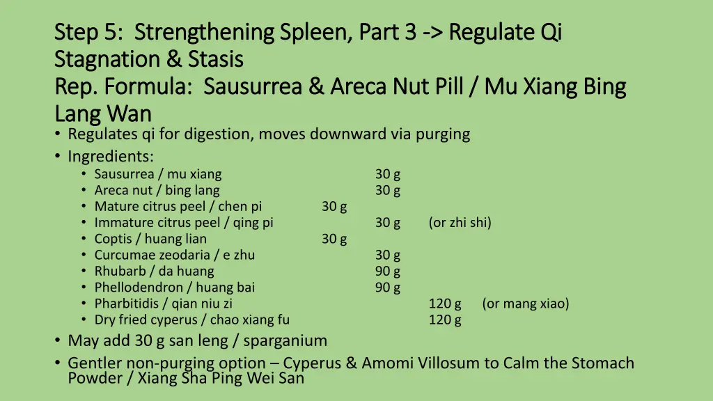 step 5 strengthening spleen part 3 step