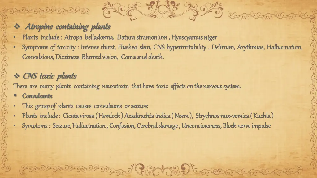 atropine atropine containing plants plants