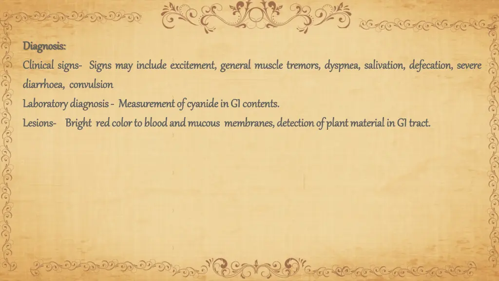 diagnosis diagnosis clinical clinical signs