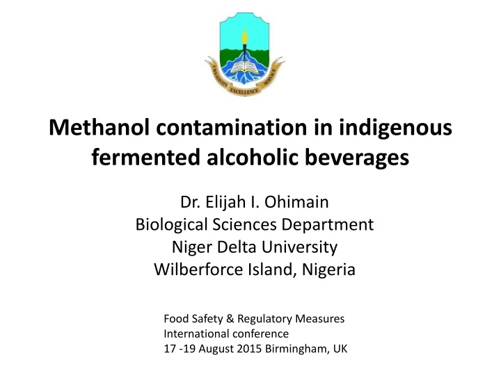 methanol contamination in indigenous fermented