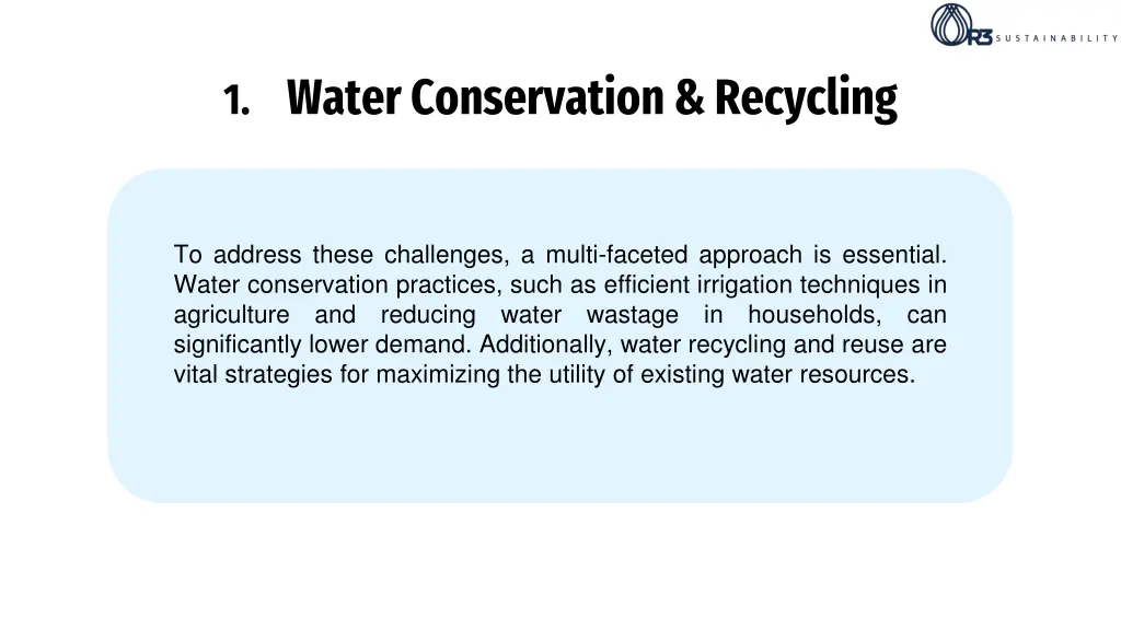 1 water conservation recycling