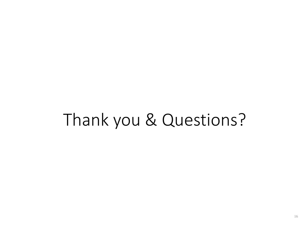 thank you questions