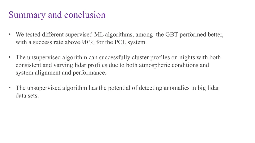 summary and conclusion