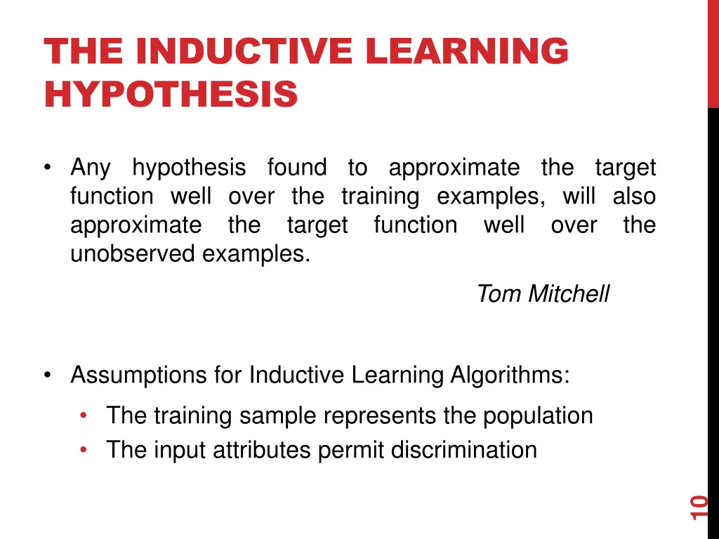 the inductive learning hypothesis