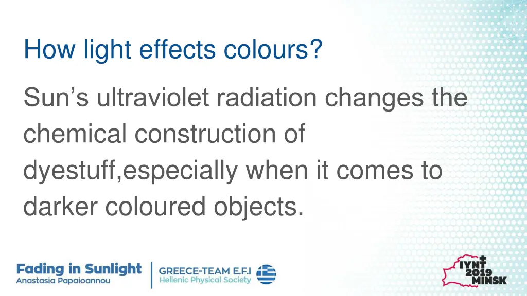 how light effects colours