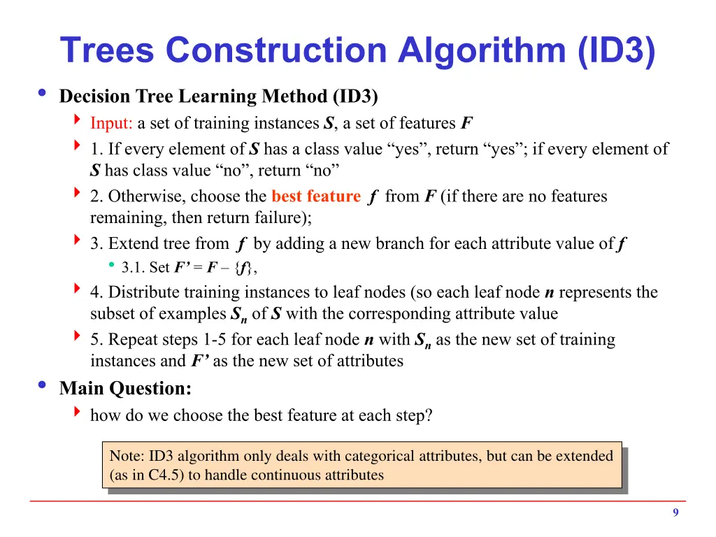 trees construction algorithm id3