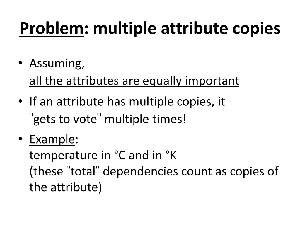 problem multiple attribute copies