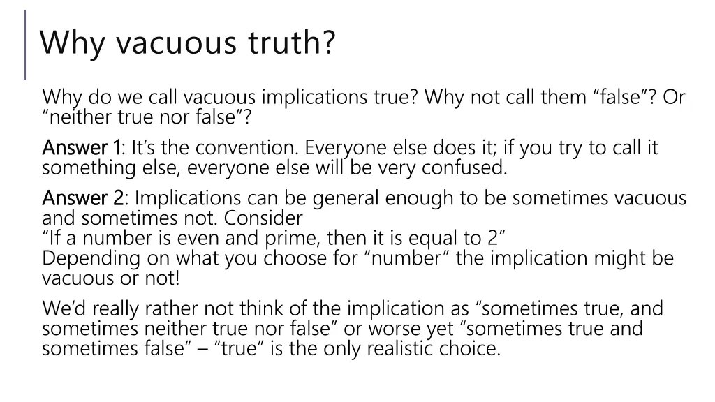 why vacuous truth