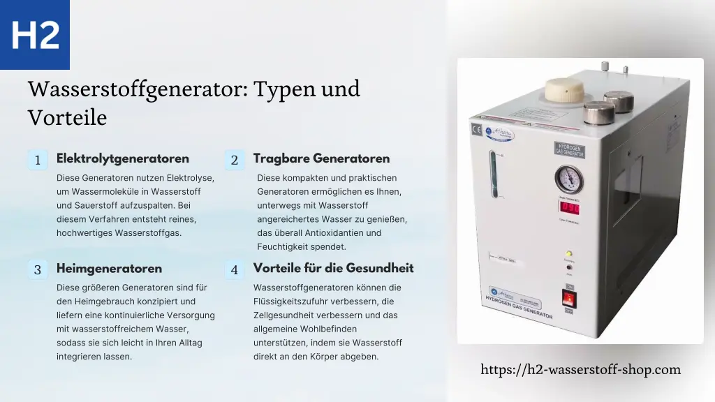 wasserstoffgenerator typen und vorteile