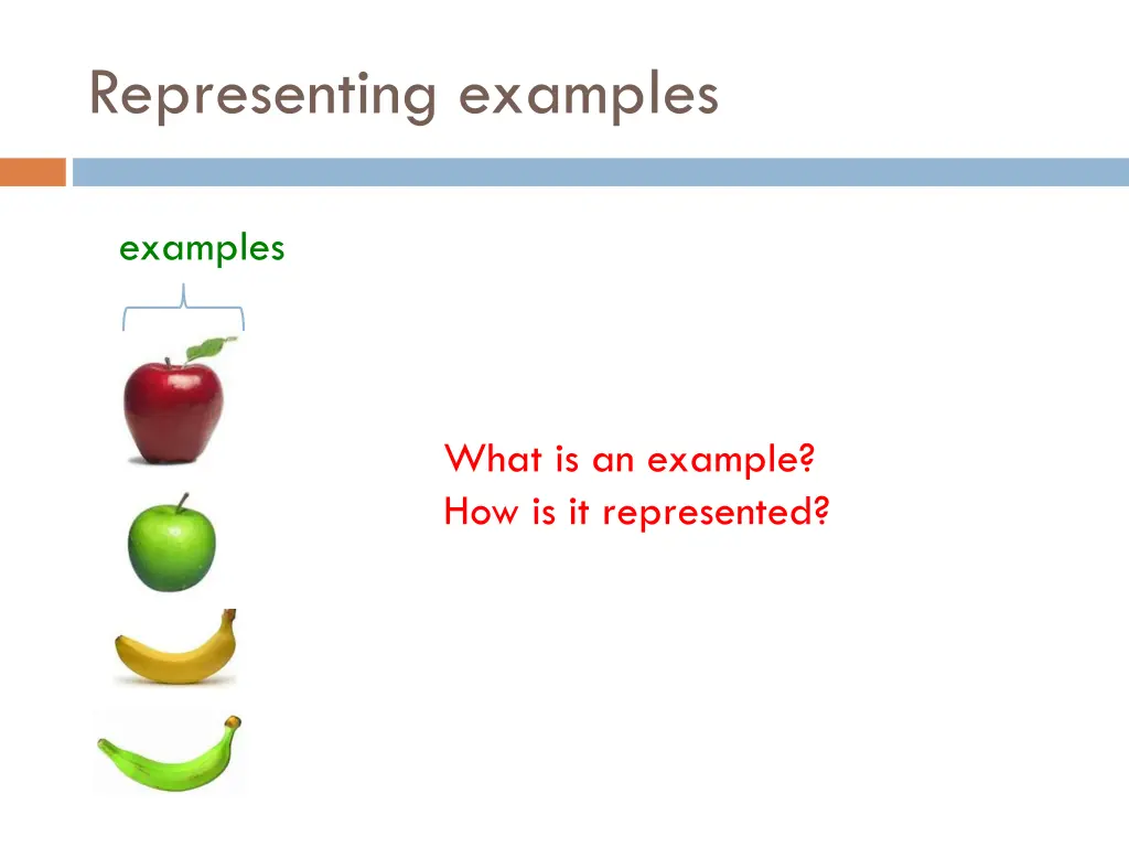 representing examples