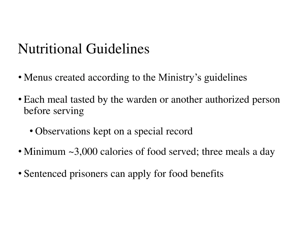 nutritional guidelines