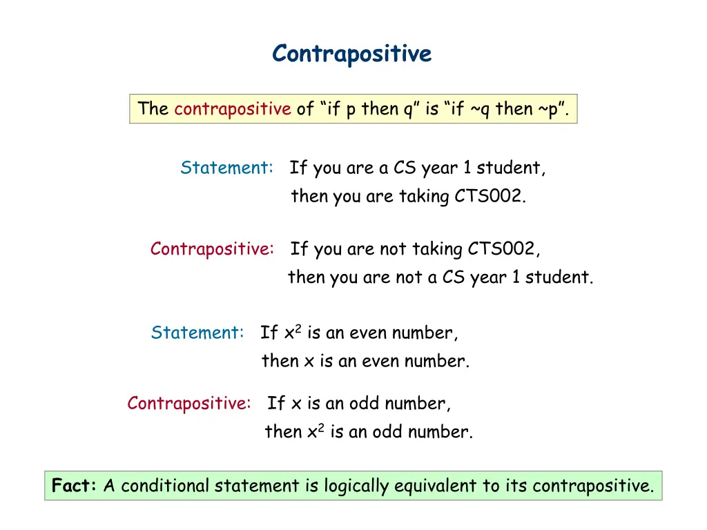 contrapositive