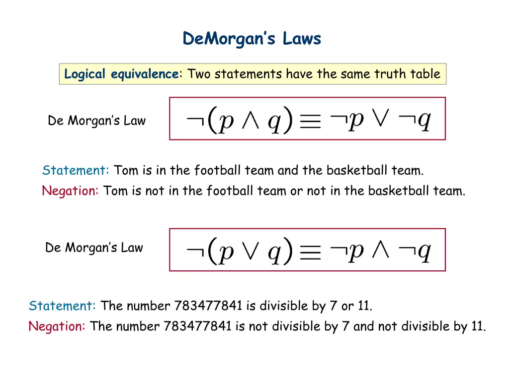 demorgan s laws