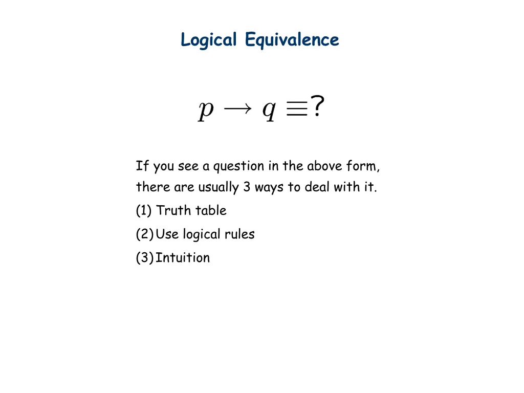 logical equivalence 1