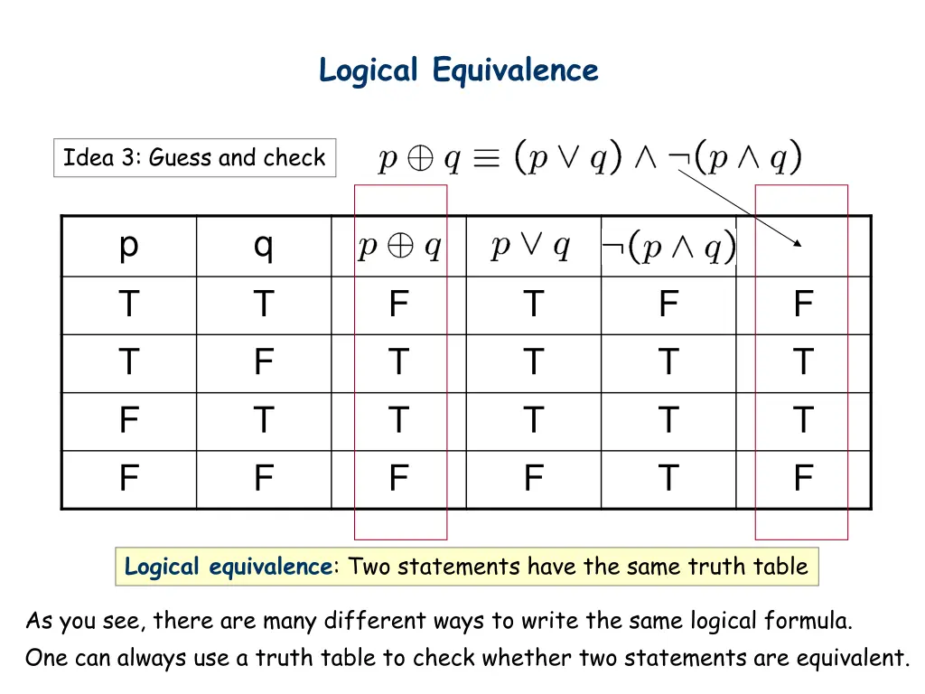 logical equivalence