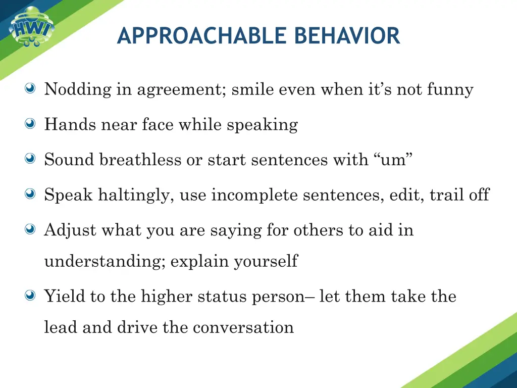 approachable behavior