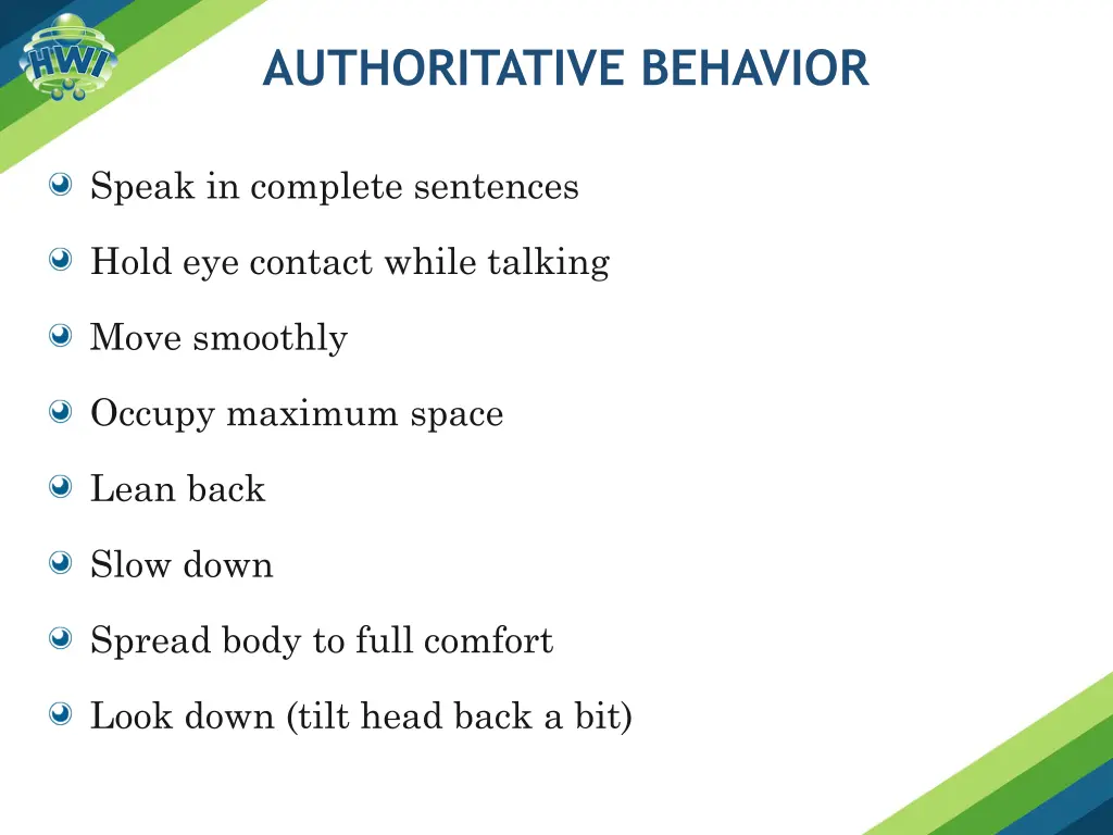 authoritative behavior