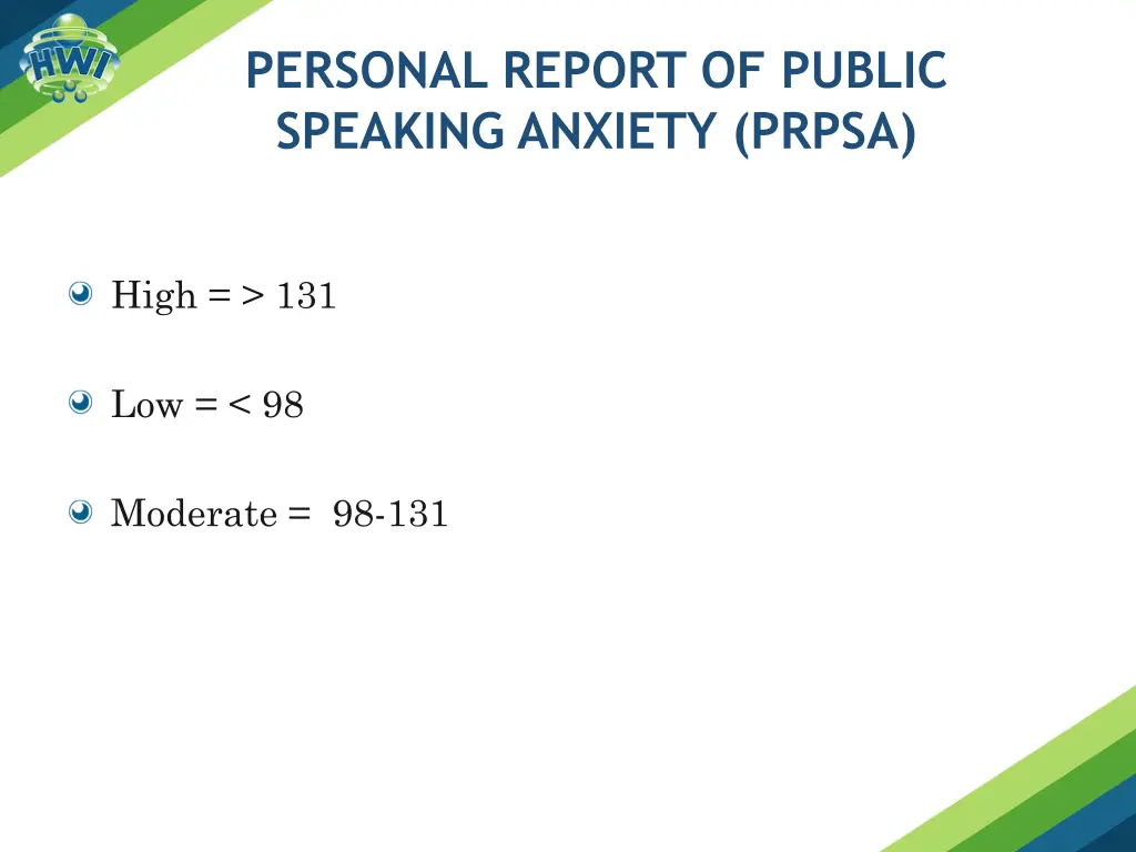 personal report of public speaking anxiety prpsa