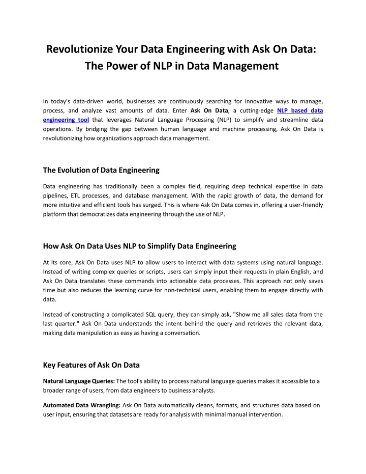 revolutionize your data engineeringwith