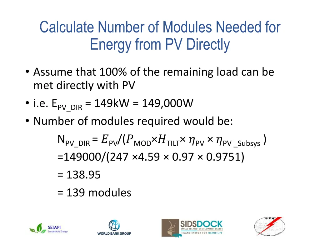 calculate number of modules needed for energy 3