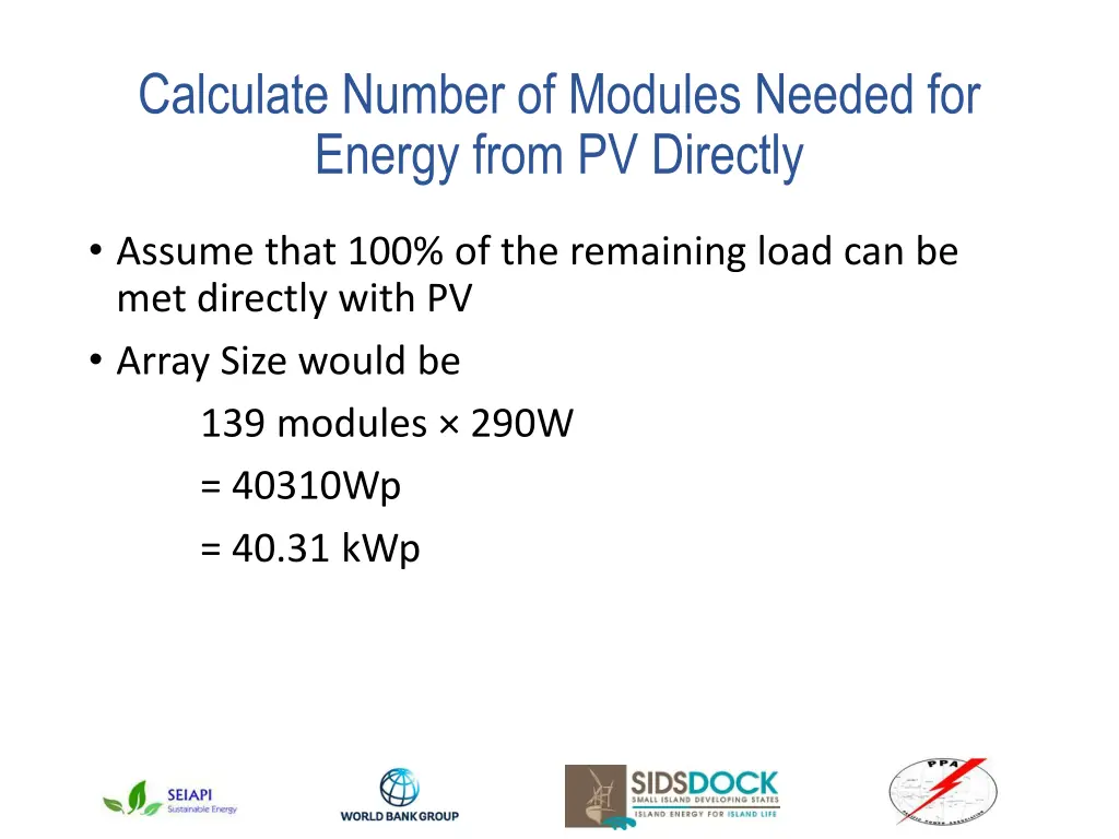 calculate number of modules needed for energy 4