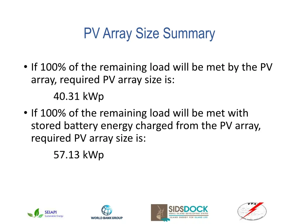 pv array size summary