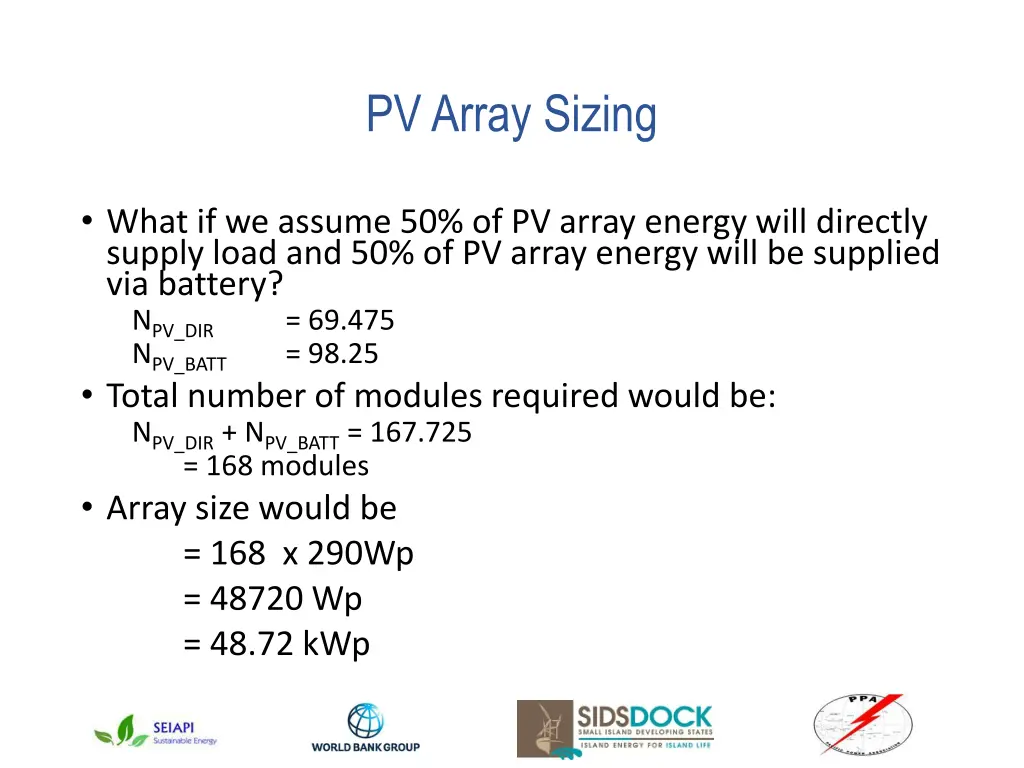 pv array sizing