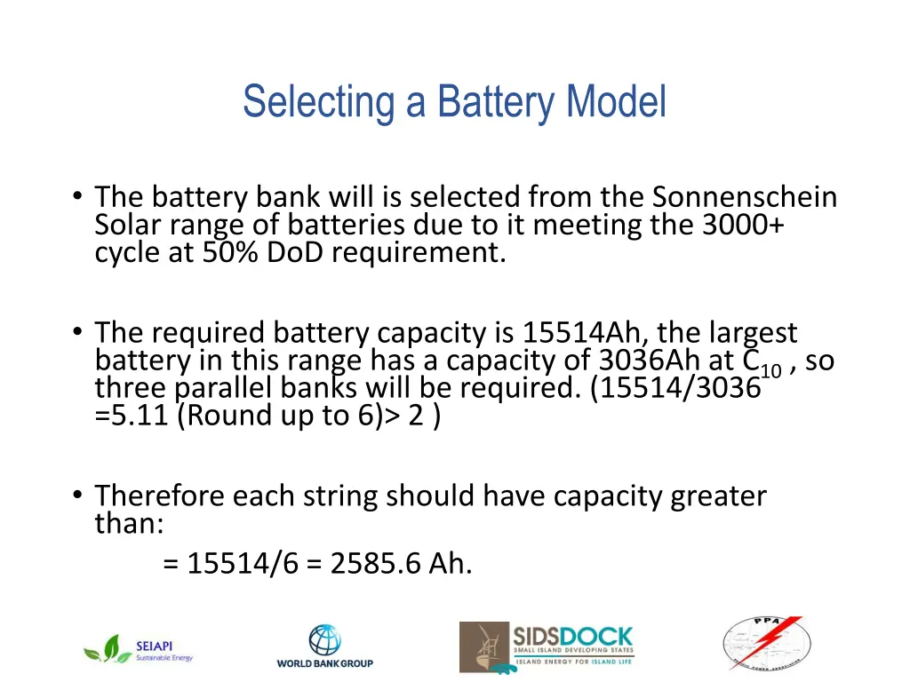 selecting a battery model