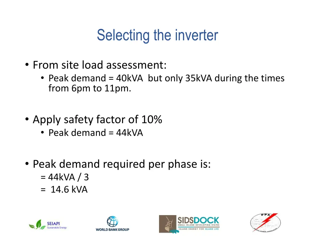 selecting the inverter