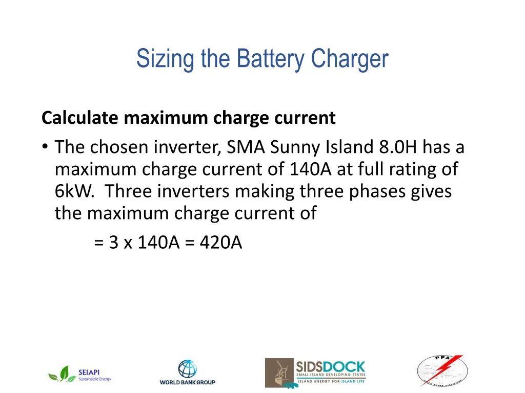 sizing the battery charger 1