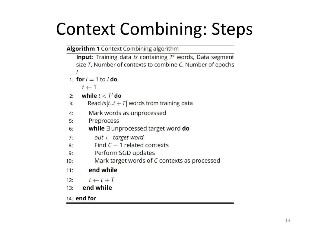 context combining steps