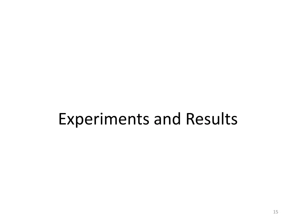 experiments and results