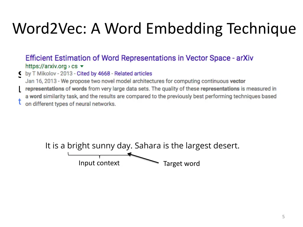 word2vec a word embedding technique