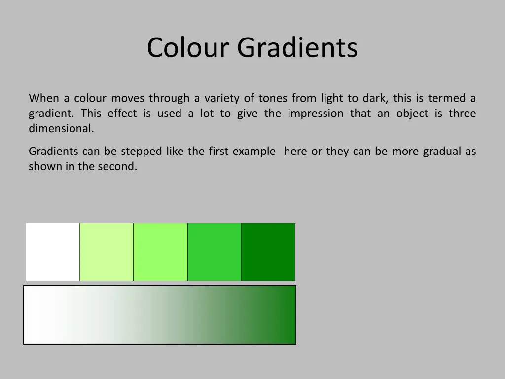 colour gradients