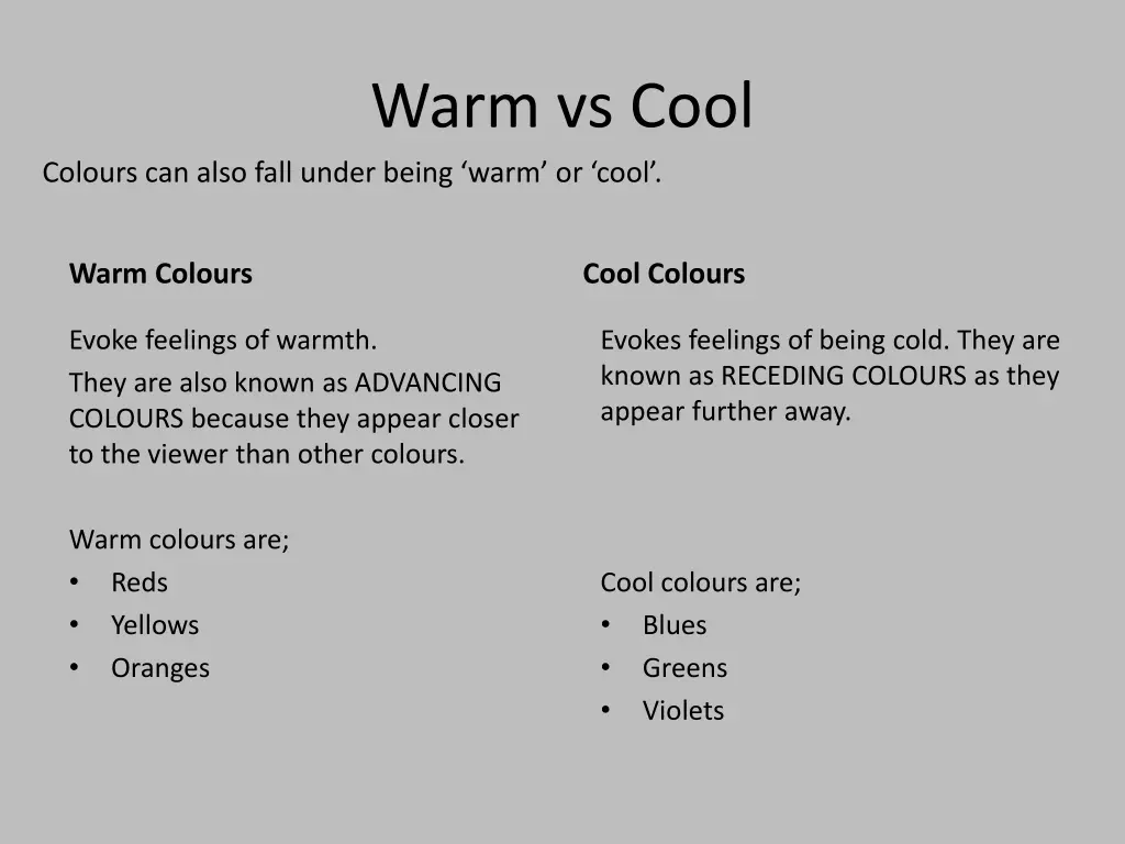 warm vs cool