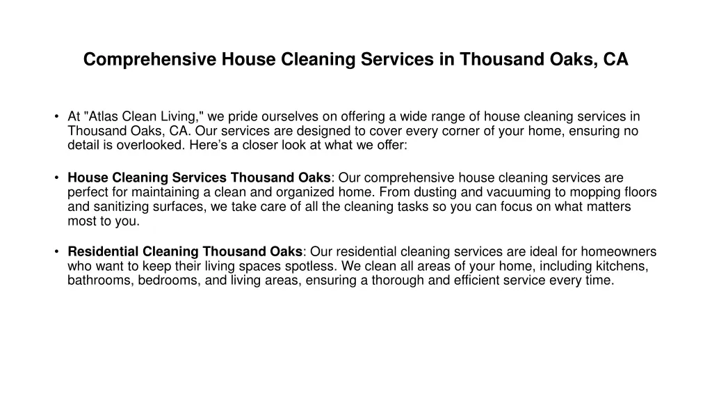 comprehensive house cleaning services in thousand