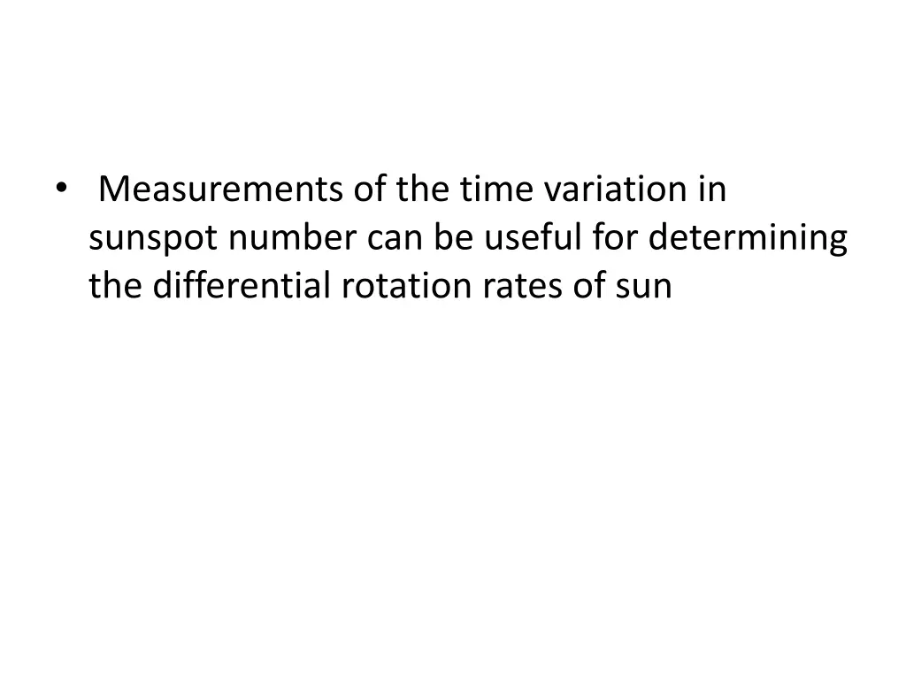 measurements of the time variation in sunspot