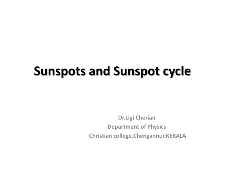 sunspots and sunspot cycle