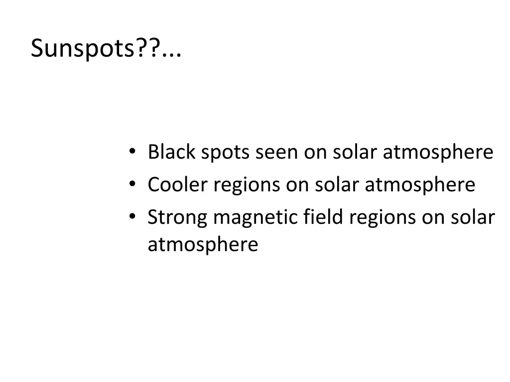 sunspots