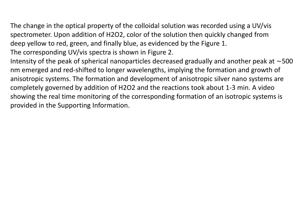 the change in the optical property