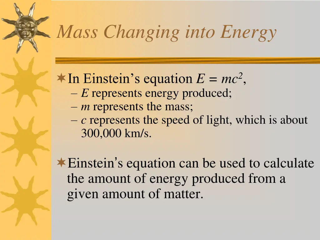 mass changing into energy 1