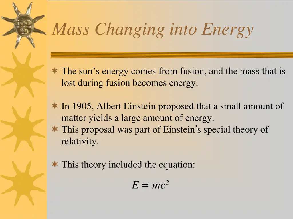 mass changing into energy