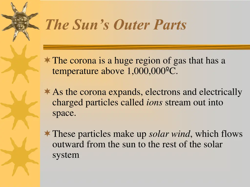 the sun s outer parts