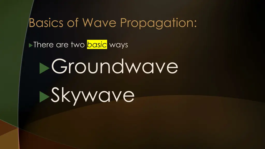 basics of wave propagation