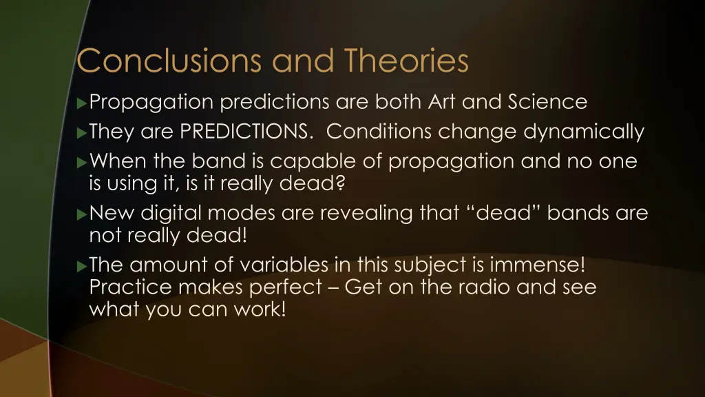 conclusions and theories