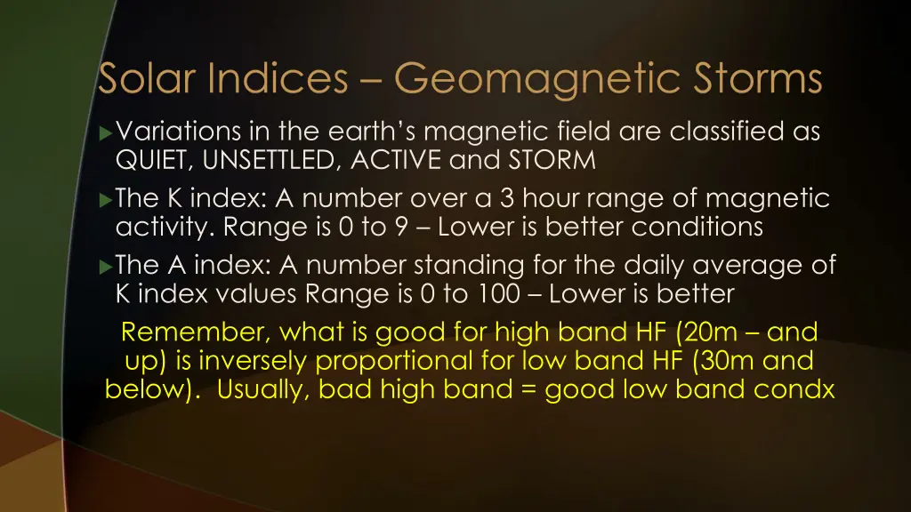 solar indices geomagnetic storms 4