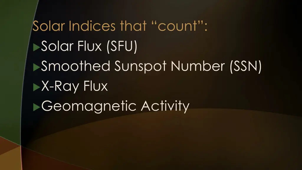 solar indices that count