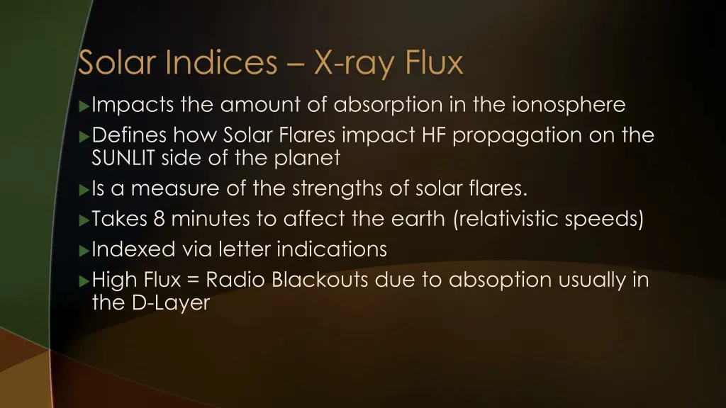 solar indices x ray flux