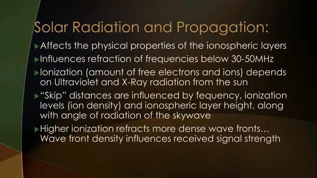 solar radiation and propagation